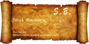 Stul Barbara névjegykártya